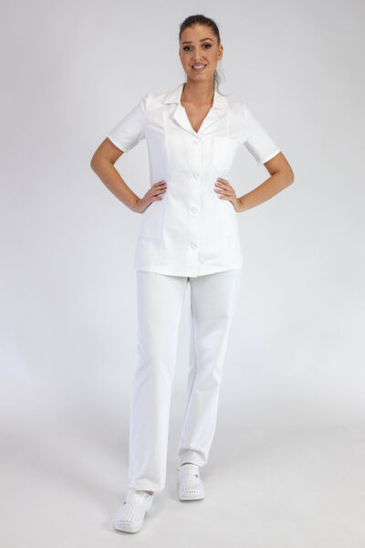 Medicinska uniforma ženska MEDIC M-5 - Kratki Rukav - Bela