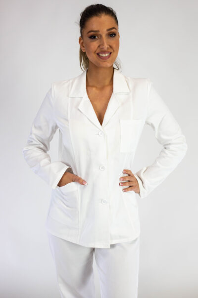 Medicinska bluza ženska MEDIC M-5 Slim - Dugi Rukav - Bela