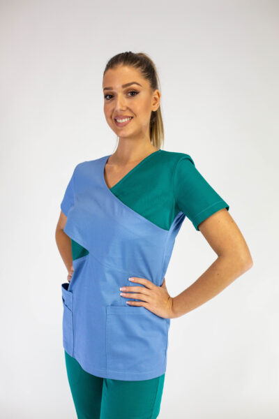 Medicinska bluza ženska MEDIC M-3 Plavo / Zelena
