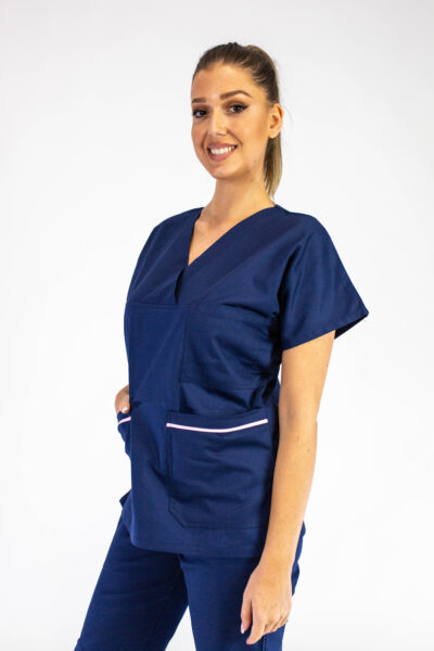 Medicinska bluza ženska MEDIC M-2 Teget / Roze paspul