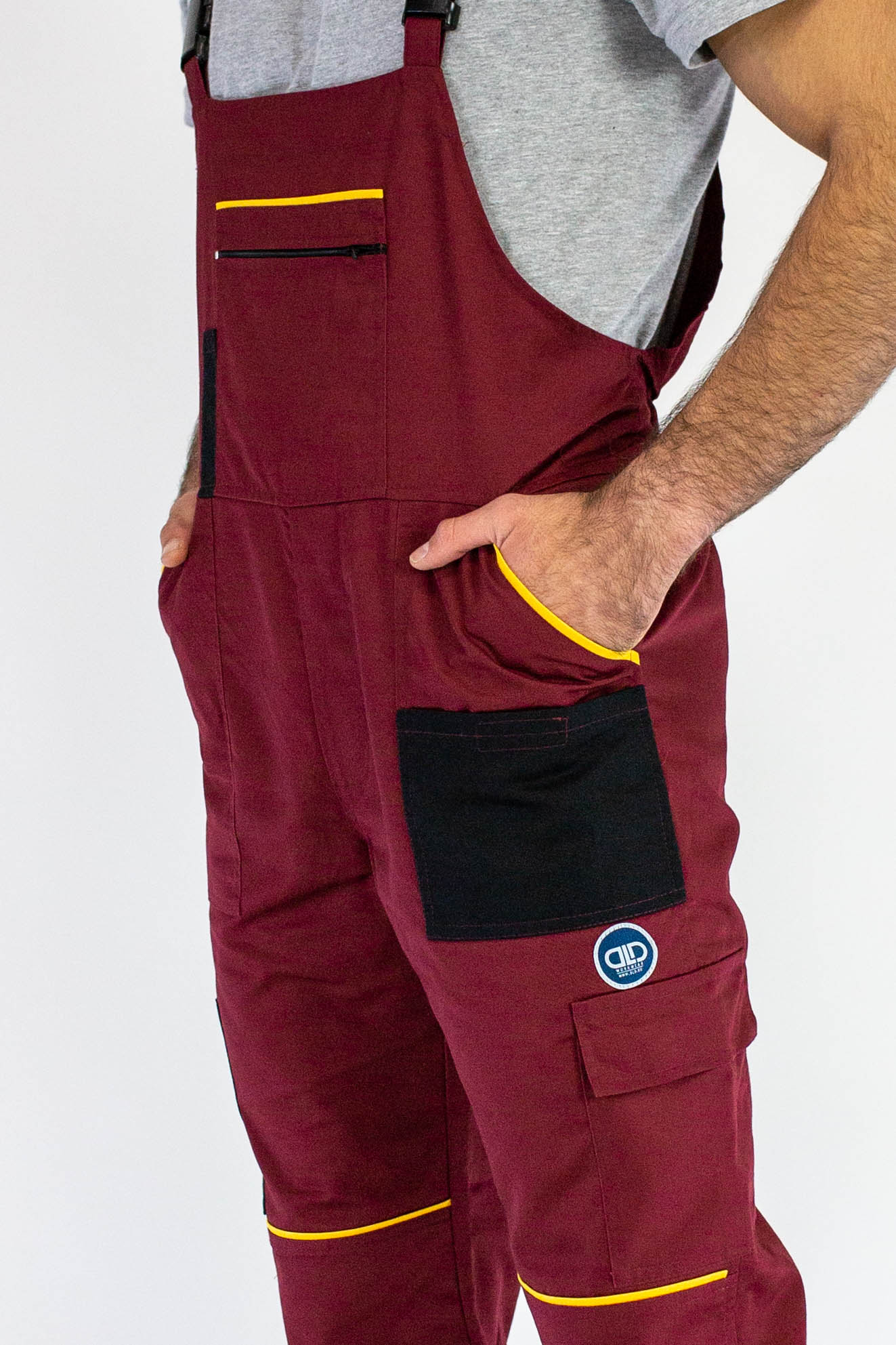 23-Radni polukombinezon PROFY WORK D-25 FLUO Bordo (2)