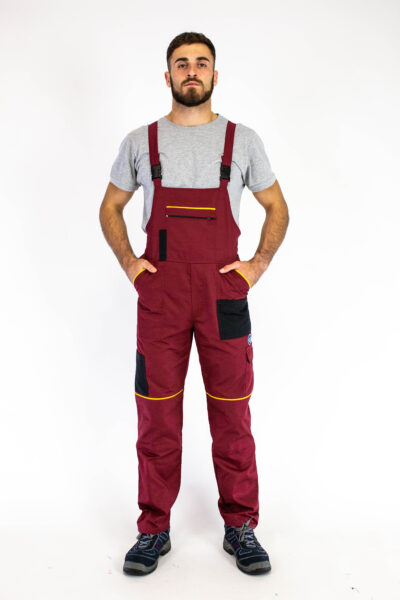 Radni polukombinezon PROFY WORK D-25 FLUO - Bordo