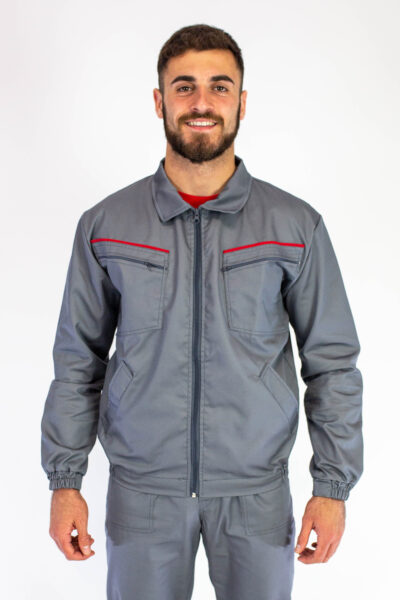 Radna bluza WORK D-19 - Sivo / Crvena