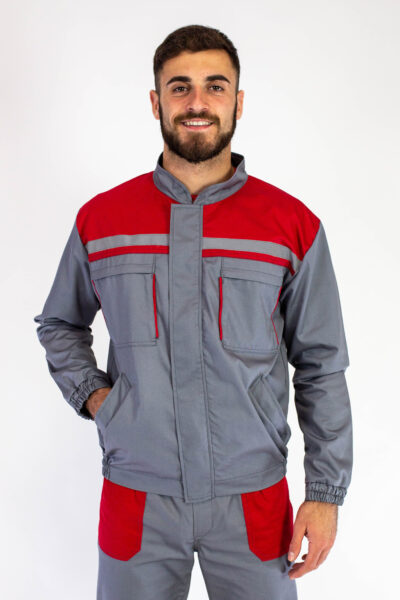 Radna bluza WORK 1 - Sivo / Crvena