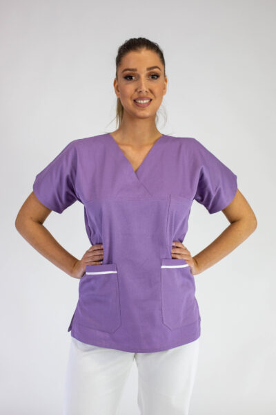 Medicinska bluza ženska MEDIC M-2 Ljubičasta / Beli paspul